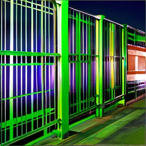 Светящаяся (люминесцентная) порошковая покраска: разметка эвакуационных путей на металлических ограждениях